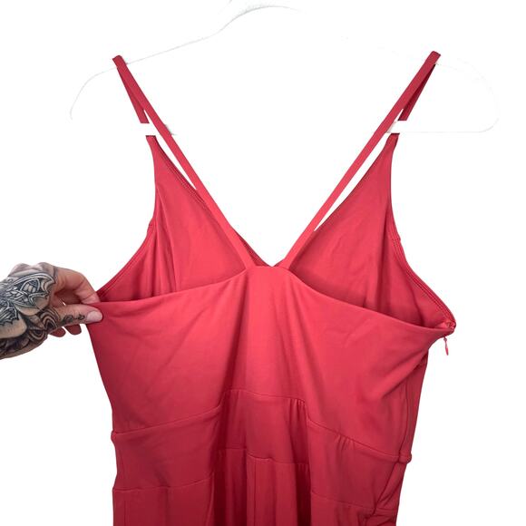 Harala Kapok Red Breezeful Backless Quick Dry Pleated Wide Leg Jumpsuit Medium - Picture 9 of 10